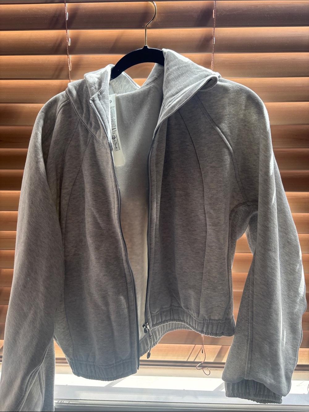 lululemon athletica Light Gray Full‑Zip Hooded Bomber Jacket